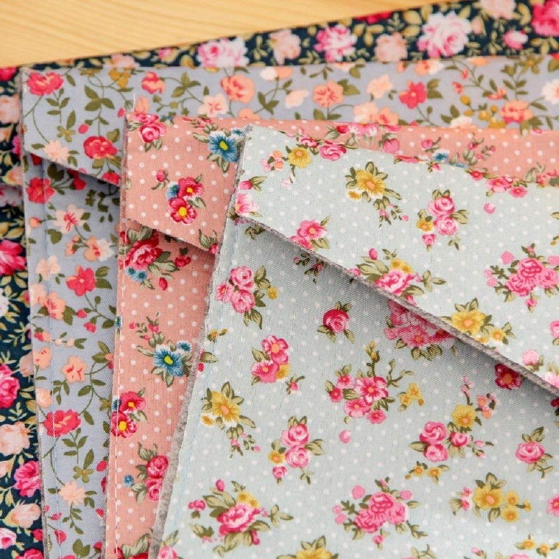 Funny live 4 Pcs Individualized Felt A4 Size Floral Pattern Document Folder with Snap Button Office Document Cash Coin Stationery Storage Organizer - Image 3